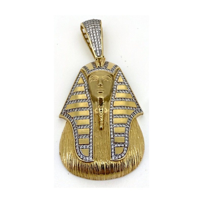 Medalla colgante faraon de oro 18k